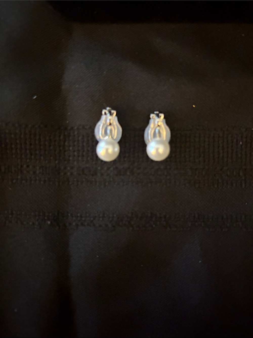 Elegant Pearl Drop Clip-On Earrings - Silver Tone